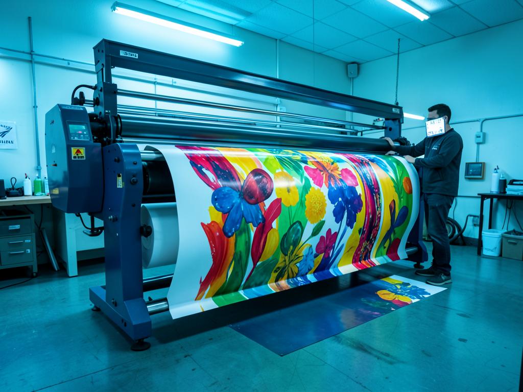 Wide-format printer producing a full-colour banner