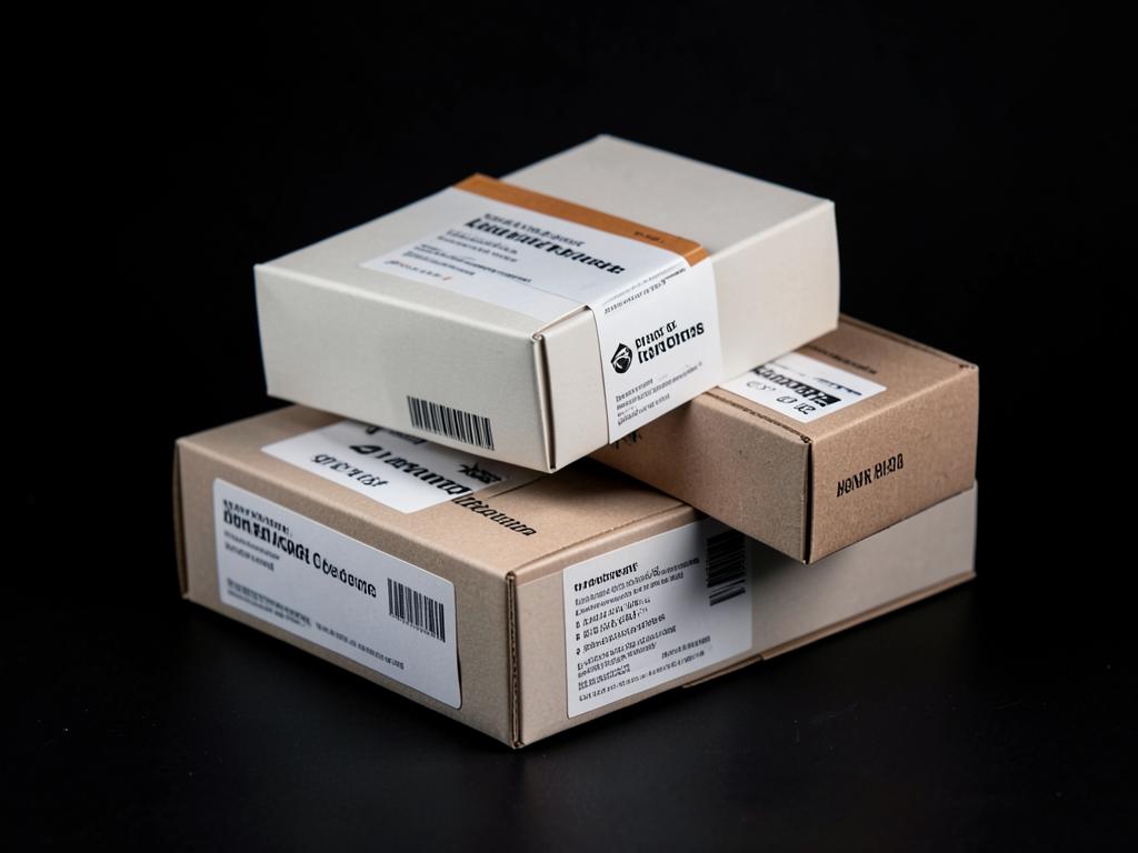 Printed packaging boxes with labels